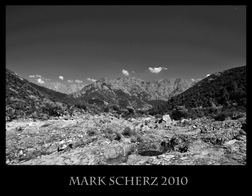 Corsica Mountains in Black and White 1