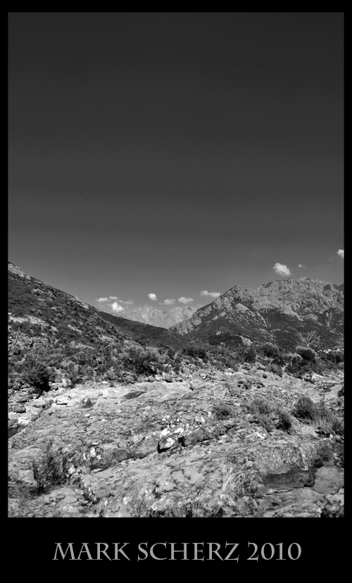 Corsica Mountains in Black and White 2