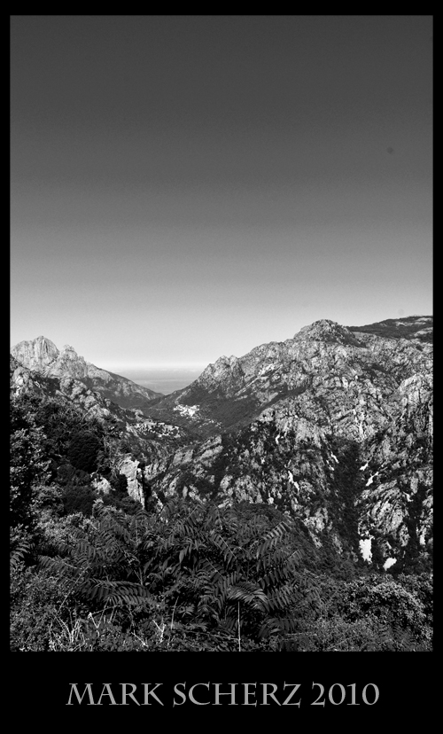 Corsica Mountains in Black and White 3