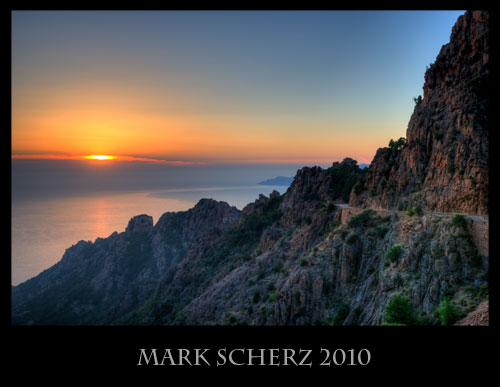 Sunset on the Calanques, Corsica HDR 1