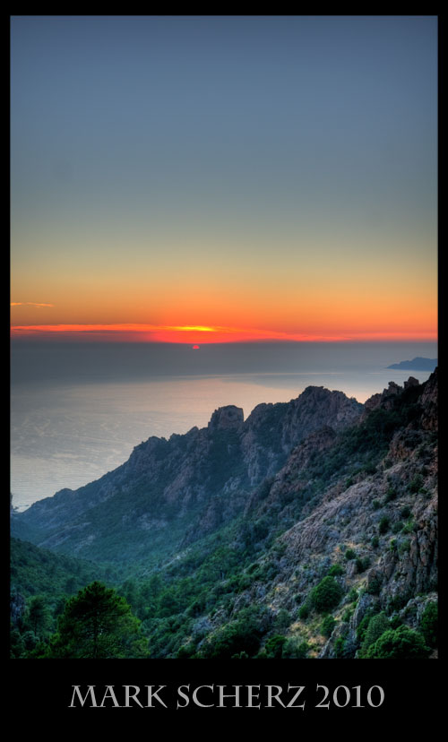 Sunset on the Calanques, Corsica HDR 2