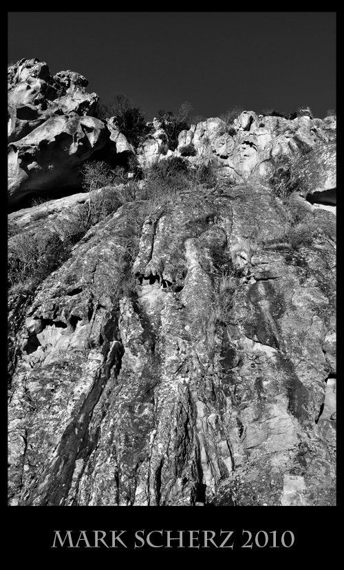 Rocks of Corsica's Calanques in Black and White