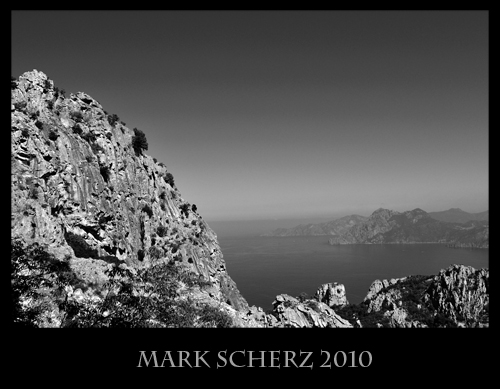 The Calanques of Corsica in black and white 3
